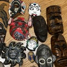 Vintage 23 Piece Hand Crafted Wooden paper Mache Mask Collection 