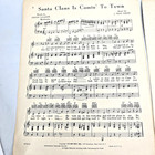 Santa Claus Is Comin To Town Sheet Music Piano Christmas Vocal Guitar 1969 Vtg