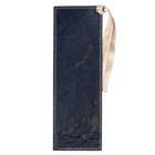 Navy Faux Leather Scripture Bookmark W ribbon  Hope In The Lord - Isaiah 40 31