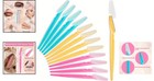 12-pack Ergonomic Eyebrow Razors For Precision Facial Hair Removal - Colors     