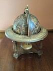 Vintage Mid Century Old World Desktop Globe Wood Stand Zodiac Astrology 9   x8   