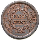 1850 C-1 R-1 Braided Hair Half Cent Coin 1 2c