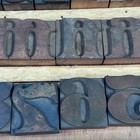 Vintage Letterpress Wood 2  Printer Block Full Alphabet   Numbers - No Tray