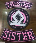 Twisted Sister Patch Set Large Back Rocker Pink Bone Biker Vest Jacket Patches