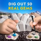 Gemstone Dig Kit - Dig Up 10 Real Gemstones And Crystals Science Kit For Kids
