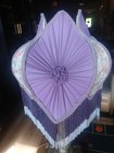 Victorian Floral Lamp Shade With  Stranded Lavlavender Dangeling Beads  r 