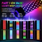 1-3ft Rgb Laser Spiral Whip Light Antenna Flag   Remote For Atv Utv Polaris Rzr