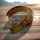 Vtg Philmont Scout Ranch Leather Belt 32 Cimarron Nm Tooth Of Time Brass Buckle