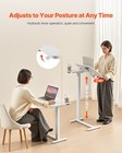 Overbed Table Bed Side Desk With Flip Desktop Wheels   Cup Holder White