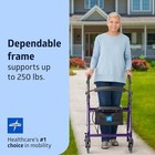 Medline Aluminum Rollator Walker With Seat  Purple  250 Lb  Weight Capacity