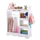 Kids Wardrobe Dress Up Storage Organizer Armoire Pink Bunny Girls Cabinet Mirror