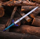 Handmade Carbon Steel Legend Of Zelda Master Blue Sword Replica Duty Paid