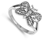 Sterling Silver Baby Ring Extravagant Butterfly Wings Solid 925 9mm Sizes 1-9
