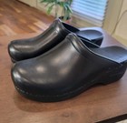 Dansko Sonja Mule Women Size 7 5-8 Us 38 Eu Black Slip On Clog Nurse Shoes