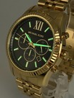 Michael Kors Lexington 44mm Mk8286 Chronograph Black Dial Gold-tone Unisex Watch