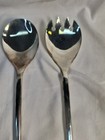 Vintage Silver Plate Salad Servers Made In Italy Plated Serving Large Fork Spoon