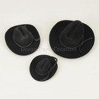 Mini Black Felt Cowboy Hat Western Wedding Party Favor Choose Size   Pack Amount