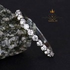 Moissanite Half Eternity Wedding Band Solid 14k White Gold 1 Carat Round Cut
