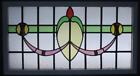 Colored Abstract Old English Leaded Stained Glass Window Transom