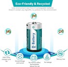 Rechargeable D Size Batteries 4 Pack With Usb-c 4 In 1 Charging Cable  1 5v L   