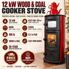 12kw Wood   Coal Stove With Oven Cast Iron Stove Enamel Cooker Heater