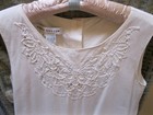 Vintage  White  Cotton Dress  Sz  4  W drop Waist   Handmade Lace