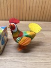 Vintage 1950   s Wind Up Tin Toy Rudy The Rooster In Original Box  Japan See Video