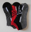 Fox Racing Perf No Show Socks 3 Pack Men Flm Red white grey black L xl 11-13