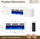 70   Floating Tv Stand With 36  Electric Fireplace  Wall Mounted Entertainment