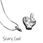 New Finger Middle Hand Cremation Urn Keepsake Ashes Memorial Necklace