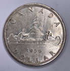 1956 Canada One Dollar Silver Coin   Almost Uncirculated   Rare