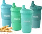 4 Packs Wheat Straw Sippy Cups For Toddlers Kids  Reusable Plastic Spill Proo   