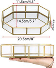 Mirror Glass Vanity Tray - Gold Ornate Makeup Tray Vintage Octagonal Perfume    