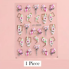 Embossed Spring Flower Nail Art Stickers - Self Adhesive Decals Nail Salon