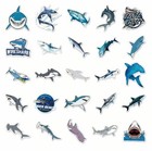 50 Shark Stickers Fish Great White Teeth Vinyl Decals Laptop Phone Luggage Lot