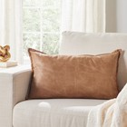 Better Homes   Gardens 14  X 24  Beige Vegan Leather Decorative Pillow