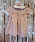 Vintage Baby Togs Pink Flower Ruffle Trim Baby Dress Size 12 Months