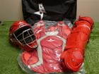 All-star System 7 Pro Adult Baseball 3-piece Catcher s Set Nocsae Red grey New