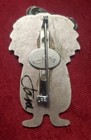 Vintage Signed Jane Davis Brooch Pin Girl With Bible Silver Tone Heart Bible Bow
