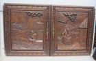 Antique Wooden Cupboard Doors Old Carved Wood Cabinet Old Vintage Panels 19 x23 