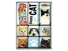 Nostalgic-art - Retro 9 Piece Fridge Magnet Set - Happy Cats