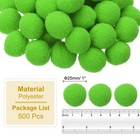 1inch Pom Poms For Crafts  500pcs Small Pompoms Fuzzy Puff Balls  Light Green