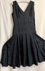 Dress Chic Evening -black Below Knee Circular Swirls In Skirt  Size Petite