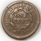1851 Braided Hair Chocolate Brown Large Cent Very Fine xf Free Post Tracking 