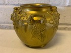 Antique French Art Nouveau Gilt Bronze Vase Alexandre Vibert E Colin Paris Face