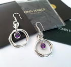 John Hardy - Rare - Purple Amethyst Bamboo Dangle Drop Earrings - Pristine   595