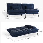 Convertible Futon Sofa Bed Upholstered Sleeper Couch 5-gear Backrest Steel Legs