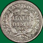 1854-o Arrows Seated Liberty Half Dime Extremely Fine Xf Coin  33900