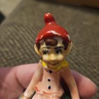 Vintage Mcm Occupied Japan Pink Pixie Elf Gnome On Mushroom 4  Please Read