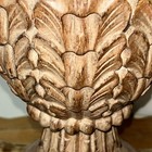 Vintage Hand Carved Wood Newel Post Finial 18    Tall Architectural Salvage Top